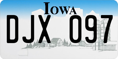 IA license plate DJX097