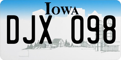 IA license plate DJX098