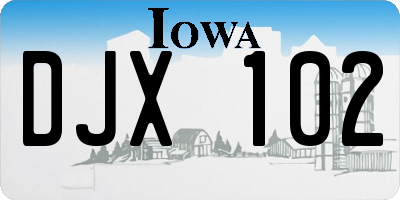 IA license plate DJX102