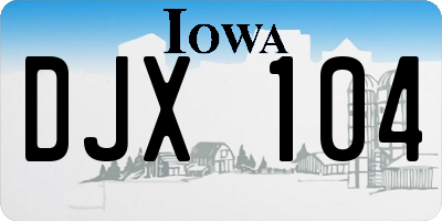 IA license plate DJX104