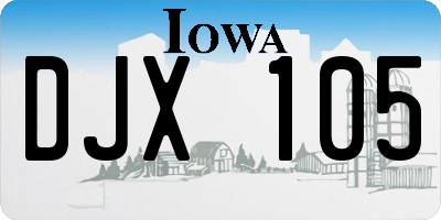 IA license plate DJX105