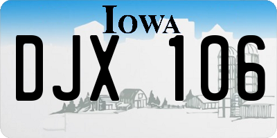 IA license plate DJX106