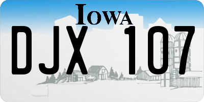 IA license plate DJX107