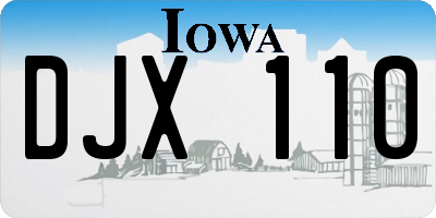 IA license plate DJX110