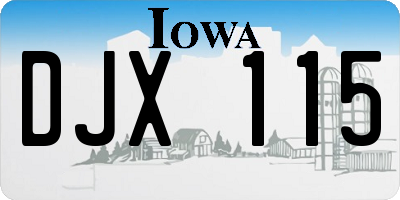 IA license plate DJX115