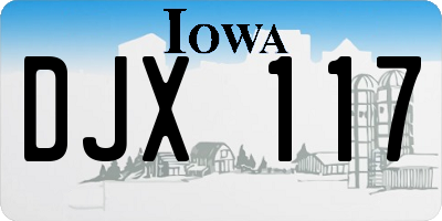 IA license plate DJX117
