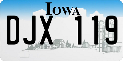 IA license plate DJX119