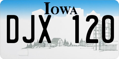 IA license plate DJX120
