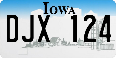 IA license plate DJX124