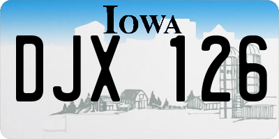 IA license plate DJX126