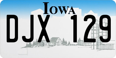 IA license plate DJX129