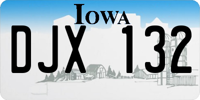 IA license plate DJX132