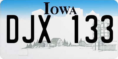 IA license plate DJX133