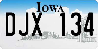IA license plate DJX134