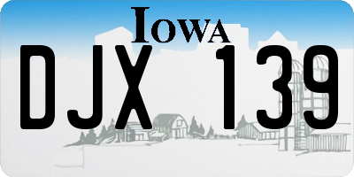 IA license plate DJX139