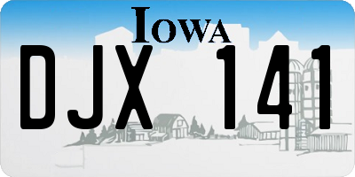 IA license plate DJX141