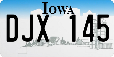 IA license plate DJX145