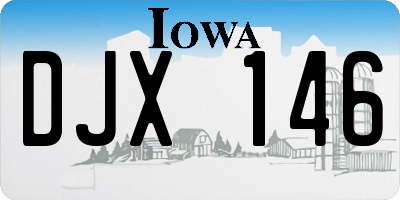 IA license plate DJX146