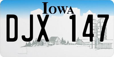 IA license plate DJX147