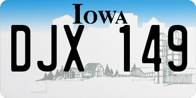 IA license plate DJX149