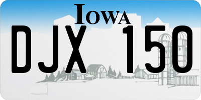 IA license plate DJX150