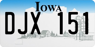 IA license plate DJX151