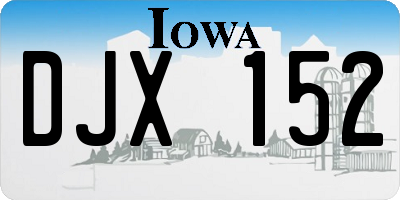IA license plate DJX152