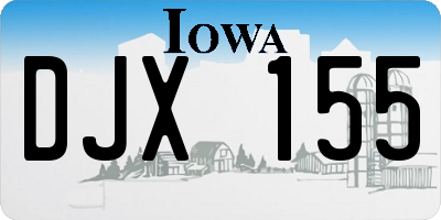 IA license plate DJX155