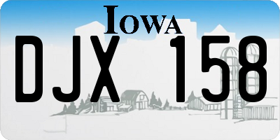 IA license plate DJX158