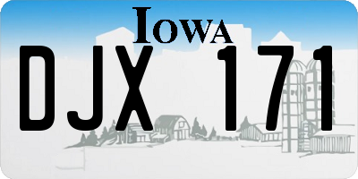 IA license plate DJX171