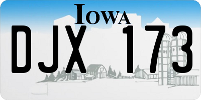 IA license plate DJX173