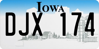 IA license plate DJX174