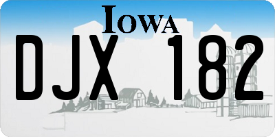 IA license plate DJX182