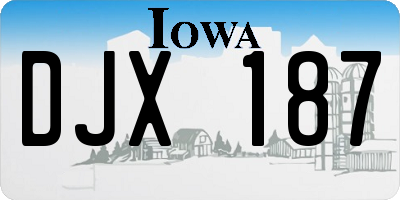 IA license plate DJX187
