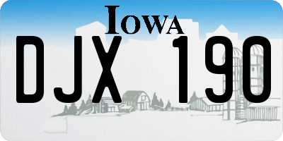 IA license plate DJX190