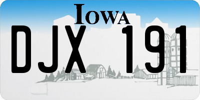 IA license plate DJX191