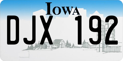 IA license plate DJX192