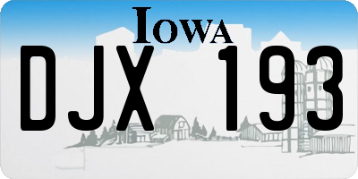 IA license plate DJX193