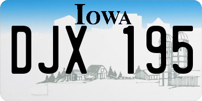IA license plate DJX195