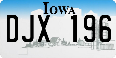 IA license plate DJX196