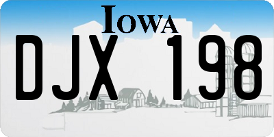 IA license plate DJX198
