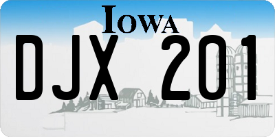 IA license plate DJX201