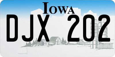 IA license plate DJX202