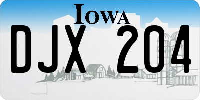 IA license plate DJX204