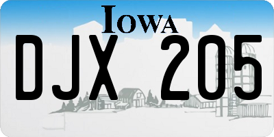 IA license plate DJX205