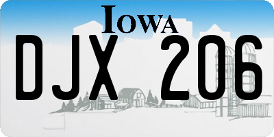 IA license plate DJX206