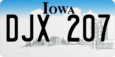 IA license plate DJX207