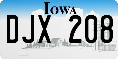 IA license plate DJX208