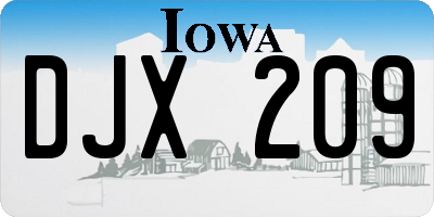 IA license plate DJX209