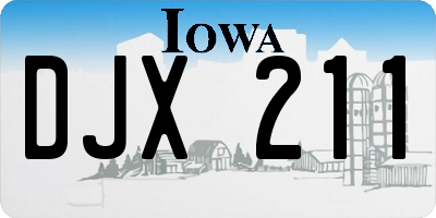 IA license plate DJX211
